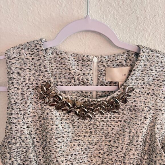 NWOT J.O.A. Embellished Dress Silver Tweed-style Dress Size Medium - Picture 3 of 7